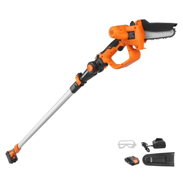 2-i-1 sladdlös stolpsåg & minimotorsåg, 20V 2Ah, 5" kapacitet, 8 fot räckvidd, perfekt för grenkapning och trädklippning!