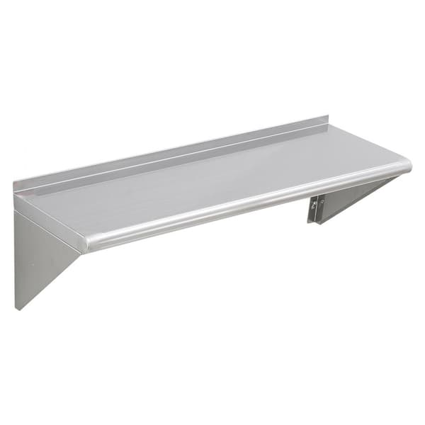 12" x 36" hylla i rostfritt stål, väggmonterade hyllor, 250 lbs kapacitet för restaurang, kök och hotell.