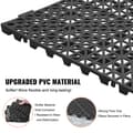 Pikkukuva 3 / 9: Modulaarinen lukitustyyny, 50 kpl 30x30 cm pehmeitä PVC-lattialaattoja, liukumaton tyhjennysreikä musta.