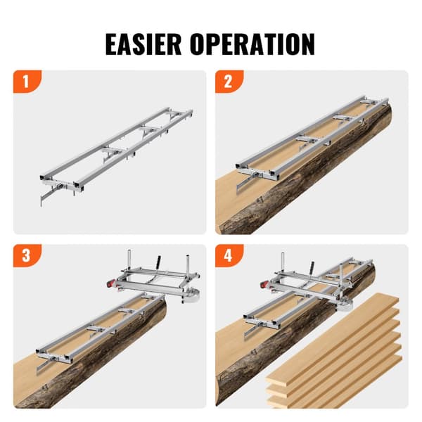 Rail Mill Guide System 9 ft motorsågsfräsning Rail Guide 4 tvärbalkssatser