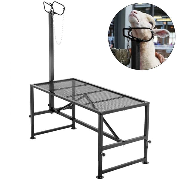 Boskapsstativ 51x23 tum, trimställ med rakt huvud, metallstativ för getklippning och fårklippning.