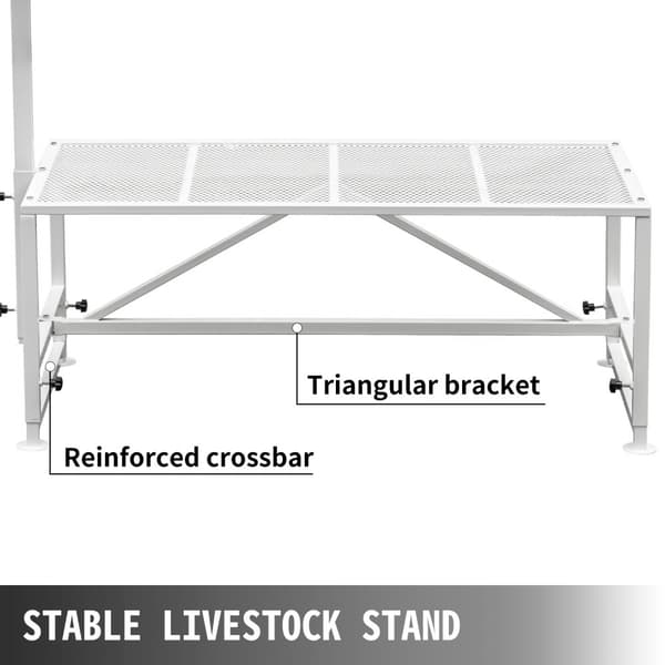 Boskapsstativ 51x23 tum, rakt trimställ, metallstativ för get- och fårklippning, effektivt klippningsställ.