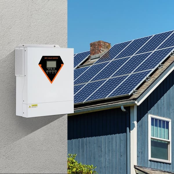 Hybridisolarinvertteri-laturi 3500W 230V, sisäänrakennettu 60A MPPT-ohjain tehokkuuden maksimoimiseksi.