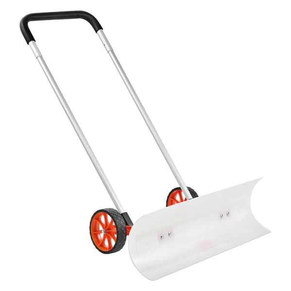 Sneskovl med hjul, 37" til indkørsel. ABS-materiale, robust med bredt blad og U-formet aluminiums håndtag til effektiv snerydning.