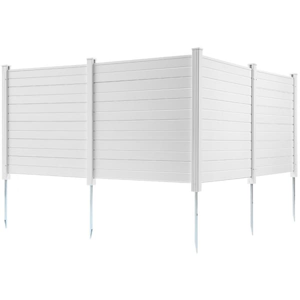 Udendørs privatlivsskærme, 50" B x 50" H - ideelt til at skjule skraldespande og klimaanlæg (4 paneler) med vandret vinyl-design.