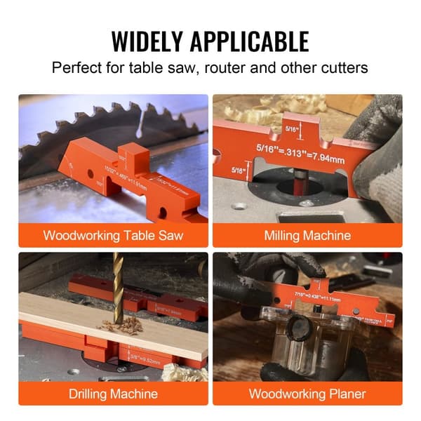 Router Bord Setup Stänger 14PCS Precision Aluminium Setup Block Höjdmätare