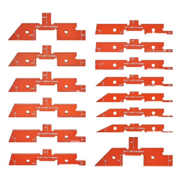 Router Bord Setup Stänger 14PCS Precision Aluminium Setup Block Höjdmätare