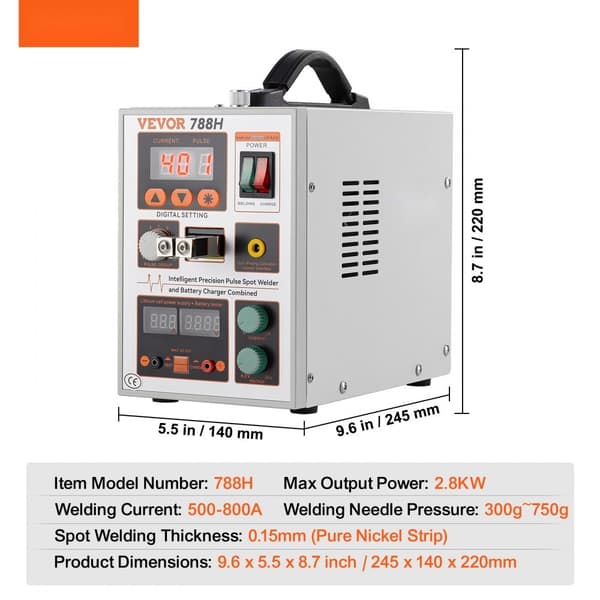 Batteripunktsvejser 788H: pulssvejser og batterioplader med 2 svejsetilstande. Effektiv og alsidig.