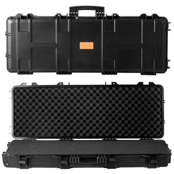 Riffel Hard Case med 3-lags skum, 42" låsbar, vandtæt IP67, knusningssikker. Ideel til 2 rifler/haglgeværer. Mobil med hjul.