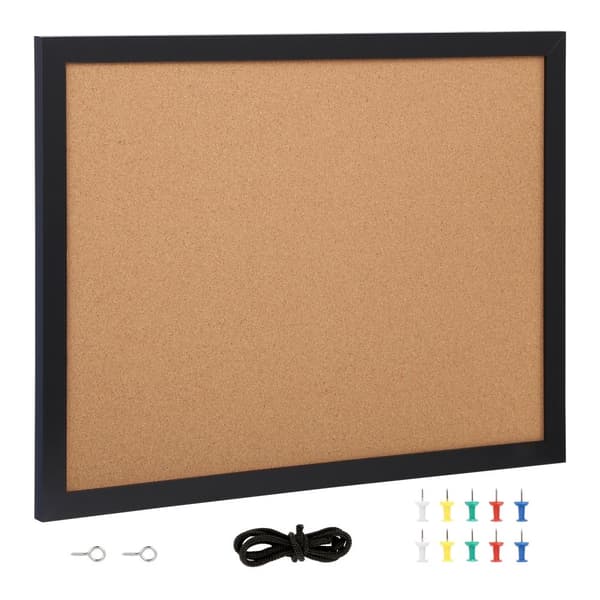 Kaksipuolinen korkkitaulu 24x18", MDF-kehyksellä, 10 nastaa. Erinomainen sisustusratkaisu kotiin ja kouluun!