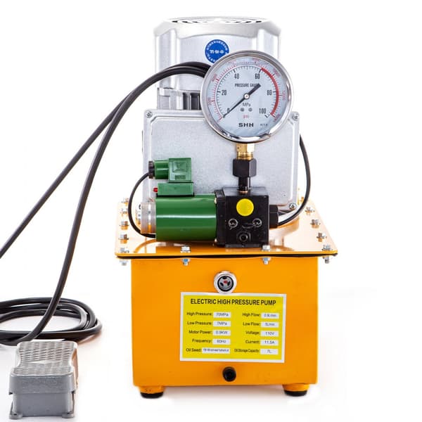 10152 PSI hydraulinen sähköpumppu 750 W, yksitoiminen 220 V, solenoidipoljin, 7L tehopakkaussylinteri.