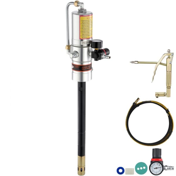Fettpump 50:1, luftdriven med 13 fot högtrycksslang, pneumatisk och bärbar med 360° svängbart spruthuvud.