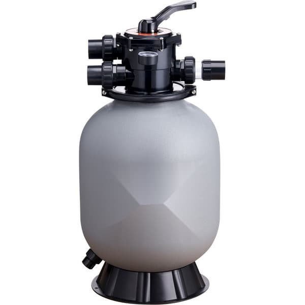 Sandfilter på 16 tommer til inground pool. Op til 35 GPM flow. Inkl. 7-vejs ventil, tilbageskylning, skylning og vinterlukning.