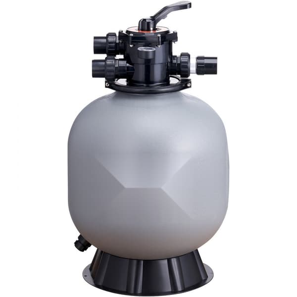 Sandfilter, 22 tum, upp till 55 GPM flöde, sandfiltersystem för pool med 7-vägs ventil, backspolning och vinterfunktioner.