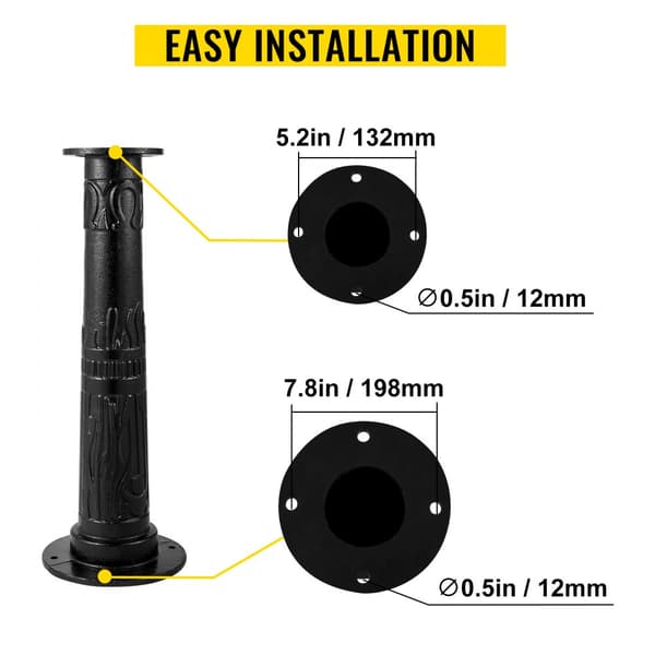 Antik håndvandpumpe stativ i støbejern til have. Holder kande med 0,5” huller for nem installation. Perfekt til udendørs brug!