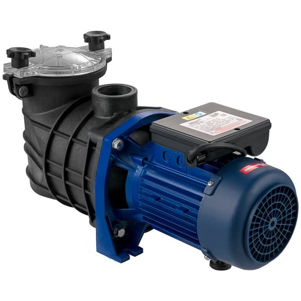 1 HK Poolpump, 18000 L/h 750W In-/Utomhuspoolpump med sil, renar poolvatten, 1,97" inlopp/utlopp, inkl. slangar