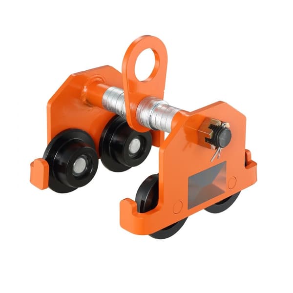 Manuel vogn med 5 tons belastningskapacitet. Justerbar skubbevogn til I-Beam flange 4,5" - 8". Heavy Duty stål garagehejs.