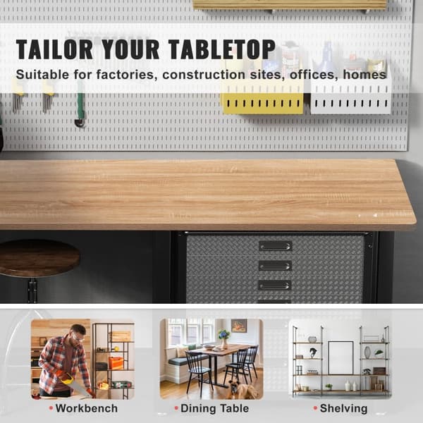 Bordplade 70,9" x 31,5" x 1", 220,5 lbs belastning, Universal spånplade til elektrisk højdejusterbart skrivebord, rektangulær design
