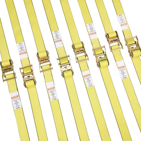 Ratscharband (8PK), 4400 lb brottstyrka, E-Track med 8 Premium 2" x 15" Ratscharband Heavy Duty för att säkra last.