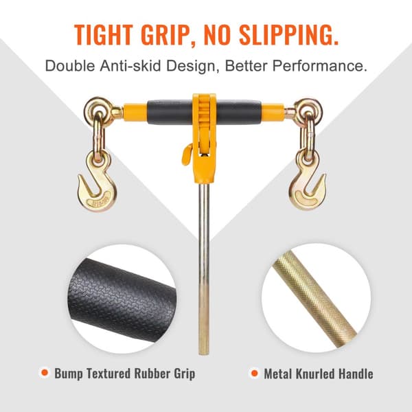 Spärrkedjebindare, 3/8"-1/2", Heavy Duty, G80 krokar, 12000 lbs säker lastgräns, antisladdhandtag, 4 st.