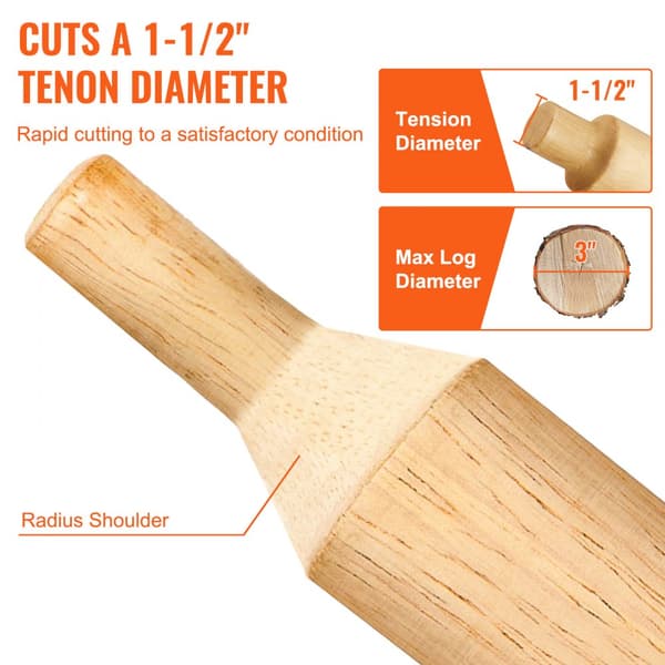 Tenon-leikkuri, 1,5" / 38 mm, kestävä alumiini ja teräs, kahdella terällä, Home Master Kit, aloittelijoille.