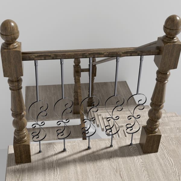 Trappe metal balustre, 44'' x 1/2" galvaniseret stål, dekorative gelændere, 5 stk S-formede dækbalustre m. spiraltrappegelænder og skruer.