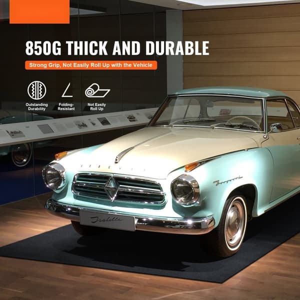 Autotallin lattiamatto 2,68 x 6,7 m, vedenpitävä suoja autoille: liukumaton, helppo puhdistaa ja leikata.