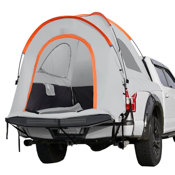 Truckbed telt til pickup, 5,5'-6', vandtæt PU2000mm, med regnslag og taske. Plads til 2-3 personer – ideelt til camping og udendørs eventyr.