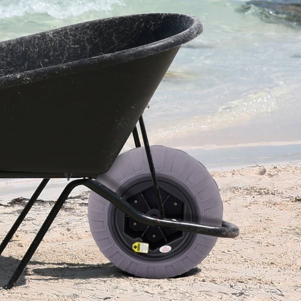 Strandballonhjul, 15,7" ersättningssanddäck, TPU-däck för kajakvagn och buggy med gratis luftpump, 2-pack.