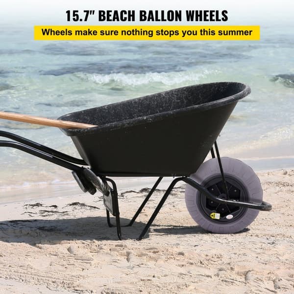 Strandballonhjul, 15,7" ersättningssanddäck, TPU-däck för kajakvagn och buggy med gratis luftpump, 2-pack.