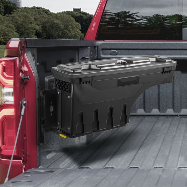 Kuorma-auton sängyn lukittava, vedenpitävä ABS-laatikko 6,6 gal/20 L, yhteensopiva Chevrolet & GMC 2019-2021, kuljettajan puoli.