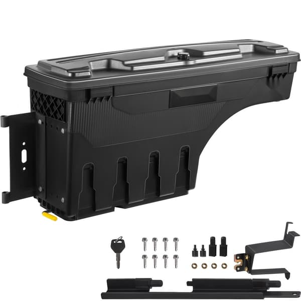 Kuorma-auton sängyn lukittava, vedenpitävä ABS-laatikko 6,6 gal/20 L, yhteensopiva Chevrolet & GMC 2019-2021, kuljettajan puoli.