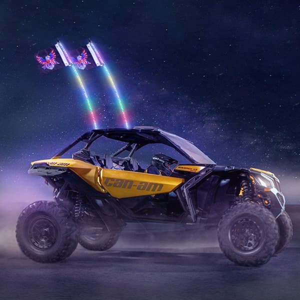 LED-piiskavalot 2kpl 5FT RGB spiraaliantennivalo kaukosäätimellä ATV:lle, UTV:lle ja RZR:lle.