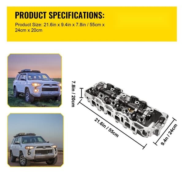 Cylinderhoved til Toyota 4Runner (85-95) og Pickup (85-95) 2,4L - Perfekt pasform og høj kvalitet.
