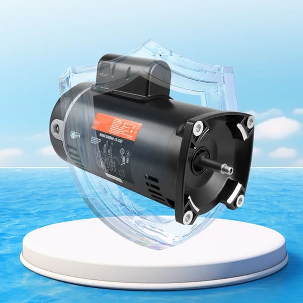 1HP poolpumpmotor 115/230V 9/4,5 ampere 56Y 3450RPM 90μF/250V kondensator