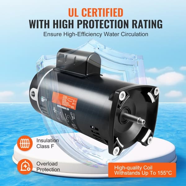 2HP poolpumpmotor 230V 60Hz 7,8A 56Y 3450RPM 50μF/250V kondensator