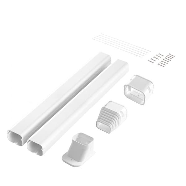 Mini Split Line -sarjan kansi 76,2 mm, L 2270 mm, PVC putkilinjasuoja ilmastointilaitteille, helppo asentaa ja maalata.