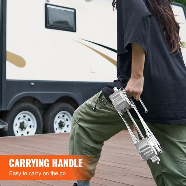 Camper stabilisatorhjulklods, X-formet, til dækpladser fra 1,5" til 10". Inkl. 2 sæt med skraldenøgle & opbevaringstaske