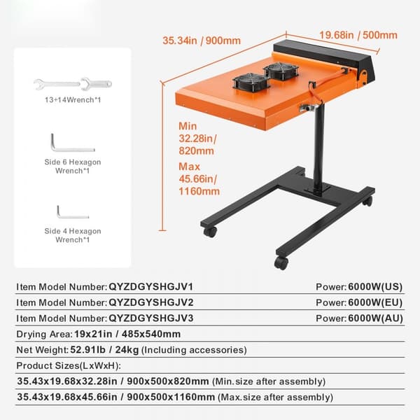 Flash Tork 6000W 19 x 21 tum Automatisk Infraröd IR Skrivskärms Torkning