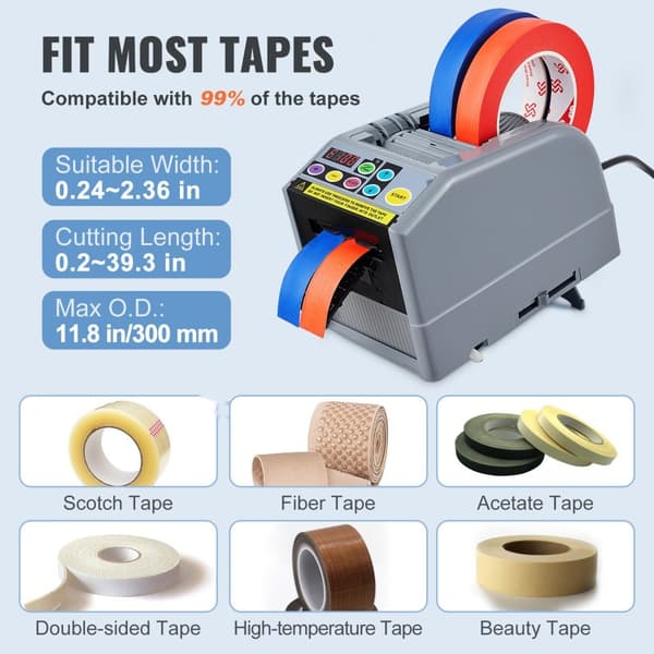 Zcut-9 Automatisk Tape Dispenser - Elektrisk Tapeskærer til Klæbemiddel, 6-60 mm Bredde | Effektiv Emballagemaskine