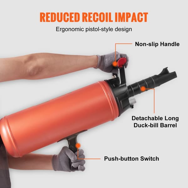 Dækperlebeholder, 2,4 Gal/9 L luftblæser til dækperler, 150 PSI håndholdt Bazooka, bærbar pumpe til traktor og bilreparation.