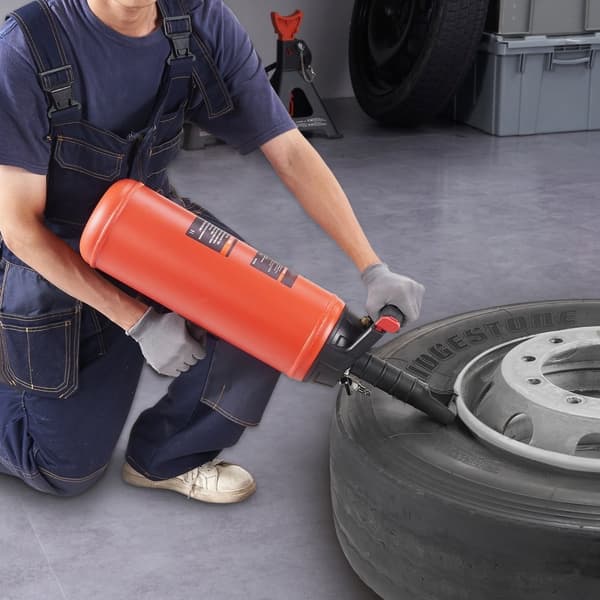 Dækperlebeholder, 2,4 Gal/9 L luftblæser til dækperler, 150 PSI håndholdt Bazooka, bærbar pumpe til traktor og bilreparation.
