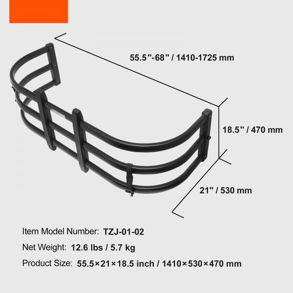 Alumiininen kuorma-auton sängyn jatke, 55,5"-68", sopii Ford, Dodge Ram, Toyota, Nissan, Chevrolet ja GMC malleihin.