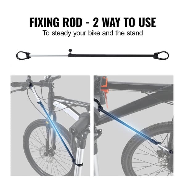 Cykelreparationsstativ i aluminium, 30 kg, justerbart, foldbart med magnetisk værktøjsbakke - perfekt til cykelvedligeholdelse derhjemme.
