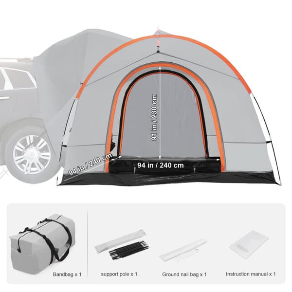 SUV-campingtelt til 6-8 personer, inkl. vandtæt regnlag og bæretaske. Perfekt til camping med bil!