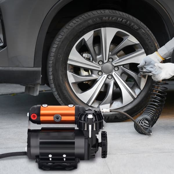 Den bærbare 12V luftkompressor til offroad dæk med 150 PSI og 3,5 CFM - ideel til hurtigt og effektivt pumpning.