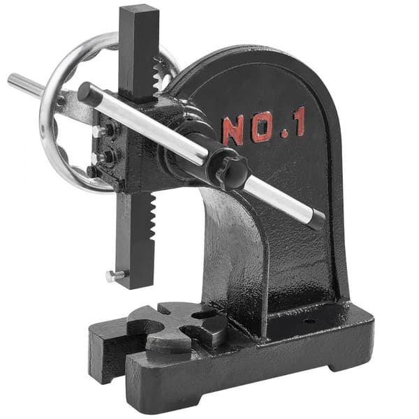 Arbor Press 1 Ton Nitpressmaskin med handhjul, robust gjutjärnsenhet för effektiv pressning.