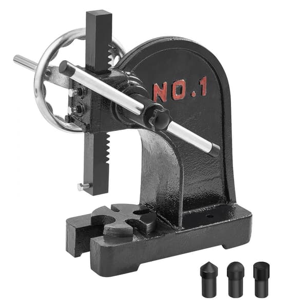 Arbor Press 1 Ton Nitpressmaskin med handhjul, robust gjutjärnsenhet för effektiv pressning.