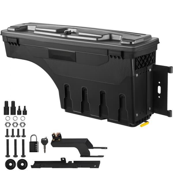 Låsbart værktøjskasse til truck, 6,6 Gal/25 L vandtæt opbevaring, kompatibel med Ford F-150 2015-2021, passagerside.