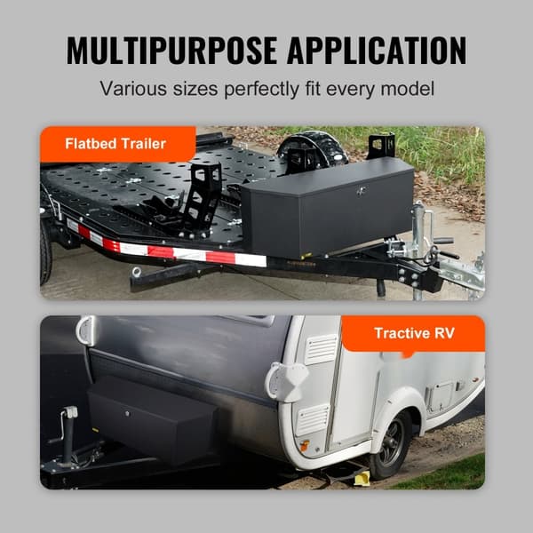 Trailer Tunga Verktyg Förvaringslåda 36 x 12 x 12 tum kolstål + låsnycklar